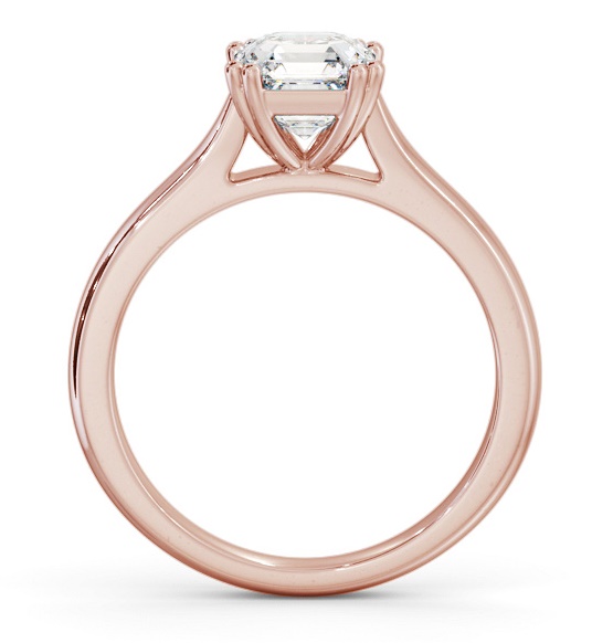 Asscher Diamond 8 Prong Engagement Ring 18K Rose Gold Solitaire ENAS33_RG_THUMB1 