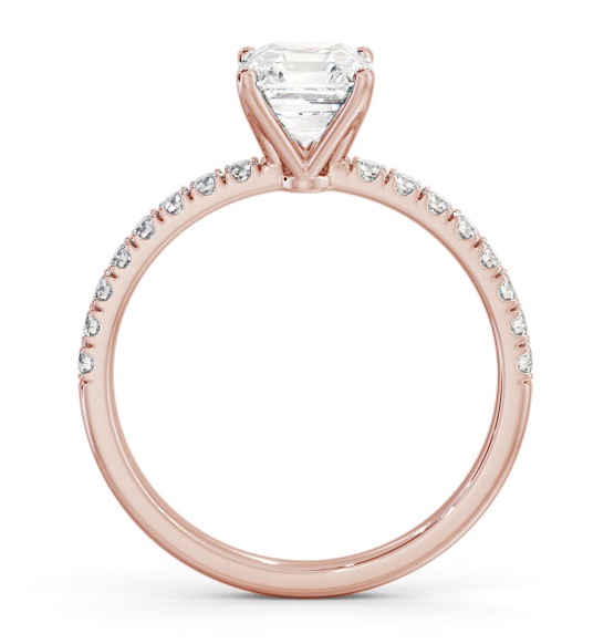 Asscher Diamond 4 Prong Engagement Ring 18K Rose Gold Solitaire ENAS33S_RG_THUMB1 