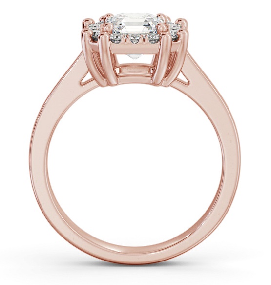 Halo Asscher Diamond Cluster Engagement Ring 9K Rose Gold ENAS35_RG_THUMB1 