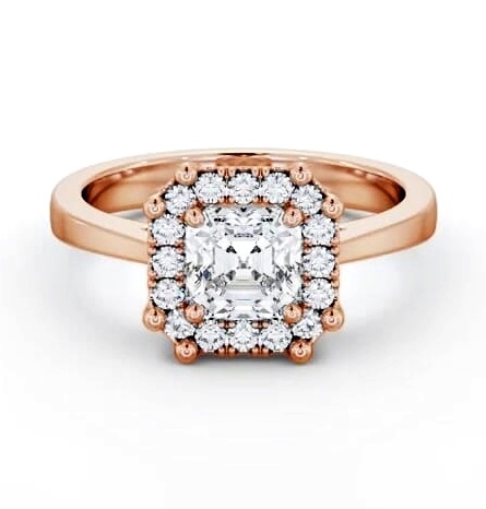 Halo Asscher Diamond Cluster Engagement Ring 9K Rose Gold ENAS35_RG_THUMB2 