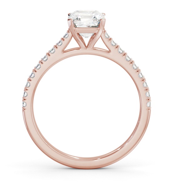 Asscher Diamond 4 Prong Engagement Ring 9K Rose Gold Solitaire ENAS35S_RG_THUMB1 