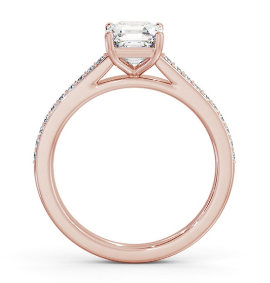 Asscher Diamond 4 Prong Engagement Ring 9K Rose Gold Solitaire ENAS36S_RG_THUMB1 