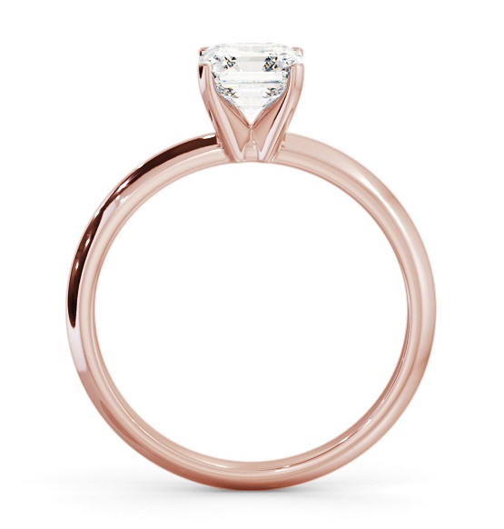 Asscher Diamond Knife Edge Band Ring 18K Rose Gold Solitaire ENAS39_RG_THUMB1 