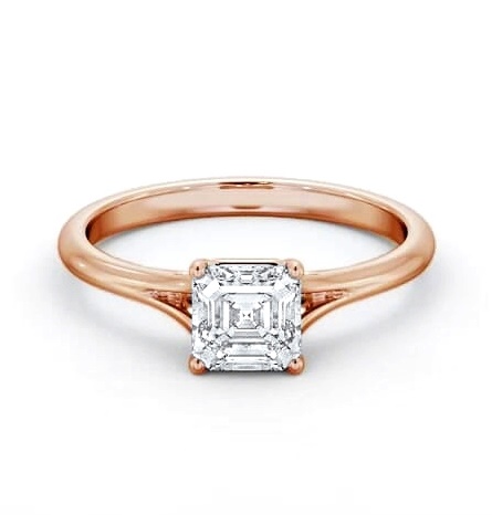 Asscher Diamond Floating Head Design Ring 9K Rose Gold Solitaire ENAS40_RG_THUMB2 