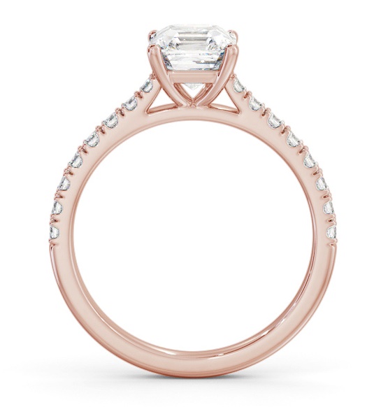 Asscher Diamond 4 Prong Engagement Ring 18K Rose Gold Solitaire ENAS40S_RG_THUMB1 