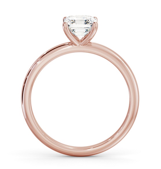 Asscher Diamond Sleek 4 Prong Engagement Ring 18K Rose Gold Solitaire ENAS41_RG_THUMB1 