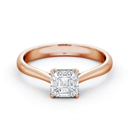 Asscher Diamond Classic 4 Prong Ring 18K Rose Gold Solitaire ENAS42_RG_THUMB2 