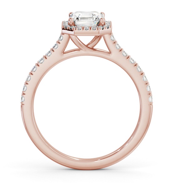 Halo Asscher Diamond Classic Engagement Ring 9K Rose Gold ENAS45_RG_THUMB1 