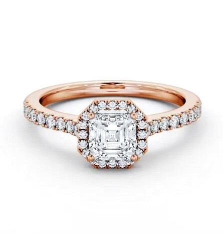 Halo Asscher Diamond Classic Engagement Ring 9K Rose Gold ENAS45_RG_THUMB2 