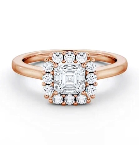 Halo Asscher Diamond Elegant Style Engagement Ring 18K Rose Gold ENAS46_RG_THUMB2 