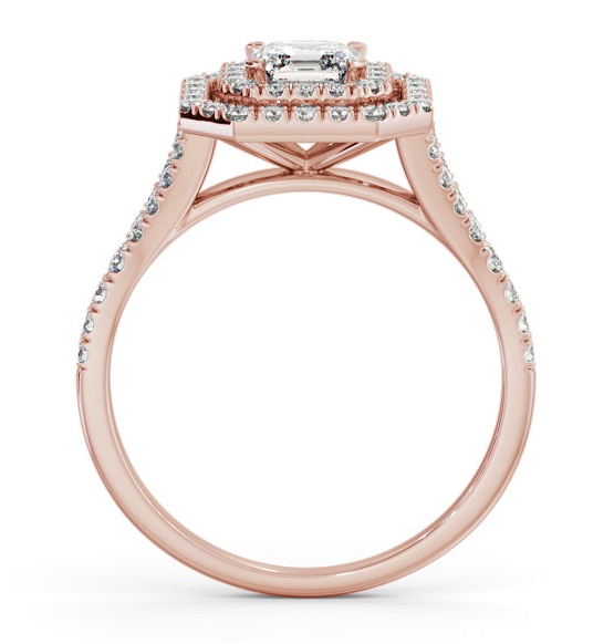 Double Halo Asscher Diamond Engagement Ring 9K Rose Gold ENAS49_RG_THUMB1 