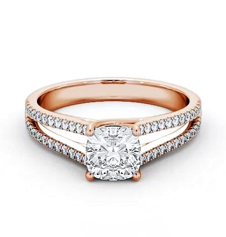 Cushion Diamond Split Band Engagement Ring 9K Rose Gold Solitaire ENCU19_RG_THUMB1