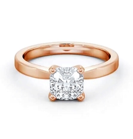 Cushion Diamond Square Prongs Engagement Ring 9K Rose Gold Solitaire ENCU22_RG_THUMB1