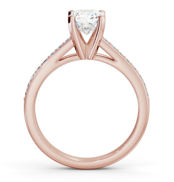 Cushion Diamond 4 Prong Engagement Ring 9K Rose Gold Solitaire ENCU24S_RG_THUMB1 