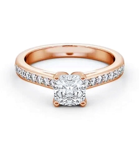 Cushion Diamond 4 Prong Engagement Ring 9K Rose Gold Solitaire ENCU24S_RG_THUMB2 