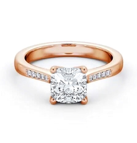 Cushion Diamond Elevated Setting Ring 9K Rose Gold Solitaire ENCU28S_RG_THUMB2 