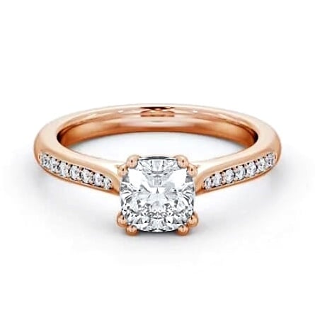 Cushion Diamond 8 Prong Engagement Ring 9K Rose Gold Solitaire ENCU30S_RG_THUMB2 