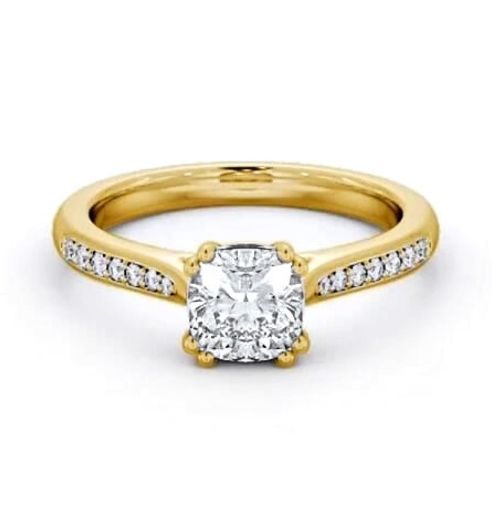 Cushion Diamond 8 Prong Engagement Ring 9K Yellow Gold Solitaire ENCU30S_YG_THUMB1