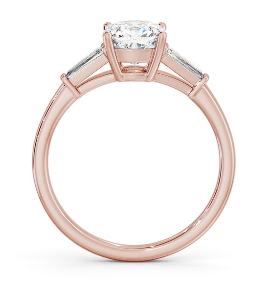 Cushion Ring 18K Rose Gold Solitaire with Tapered Baguette Side Stones ENCU31S_RG_THUMB1 