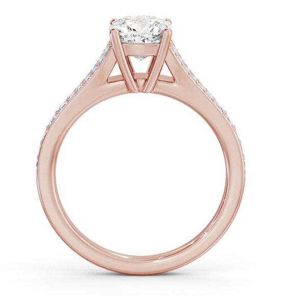 Cushion Diamond Split Channel Engagement Ring 18K Rose Gold Solitaire ENCU33S_RG_THUMB1 