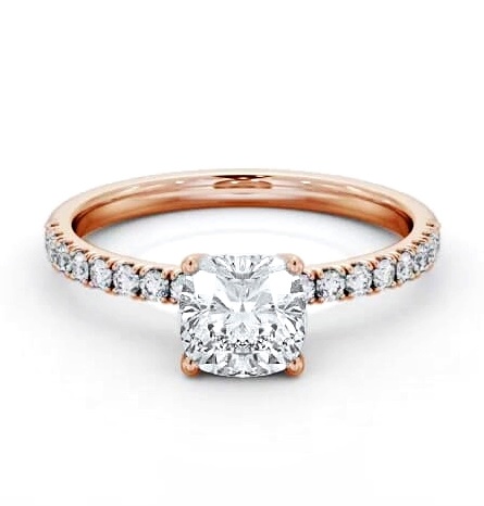 Cushion Diamond 4 Prong Engagement Ring 9K Rose Gold Solitaire ENCU34S_RG_THUMB2 