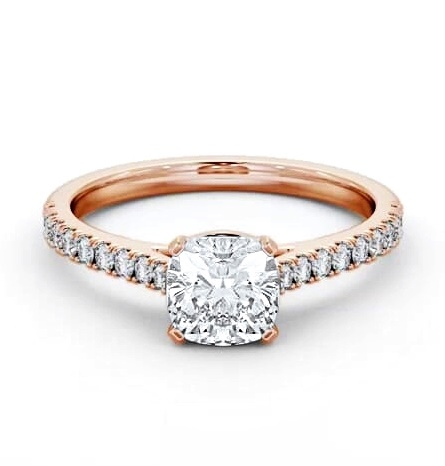 Cushion Diamond 4 Prong Engagement Ring 18K Rose Gold Solitaire ENCU36S_RG_THUMB2 