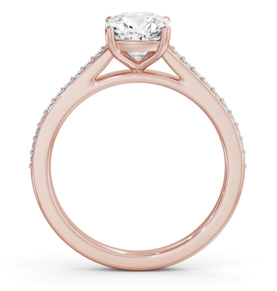 Cushion Diamond 4 Prong Engagement Ring 18K Rose Gold Solitaire ENCU37S_RG_THUMB1 