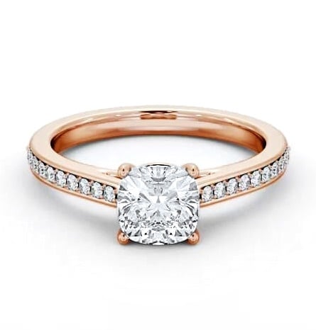 Cushion Diamond 4 Prong Engagement Ring 9K Rose Gold Solitaire ENCU37S_RG_THUMB2 