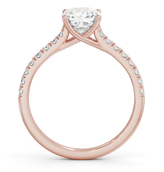 Cushion Diamond Trellis Style Engagement Ring 9K Rose Gold Solitaire ENCU39S_RG_THUMB1 