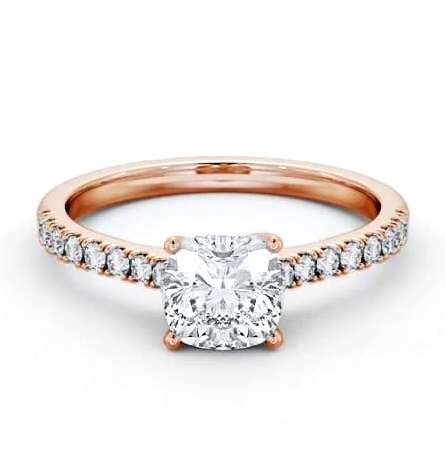 Cushion Diamond Trellis Style Engagement Ring 18K Rose Gold Solitaire ENCU39S_RG_THUMB2 