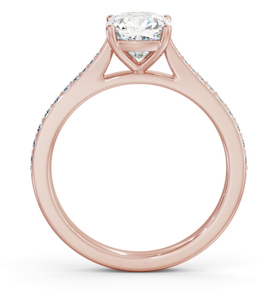 Cushion Diamond Tapered Band Engagement Ring 9K Rose Gold Solitaire ENCU40S_RG_THUMB1 