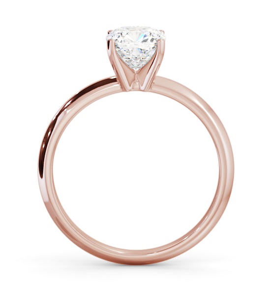 Cushion Diamond Knife Edge Band Ring 18K Rose Gold Solitaire ENCU41_RG_THUMB1 