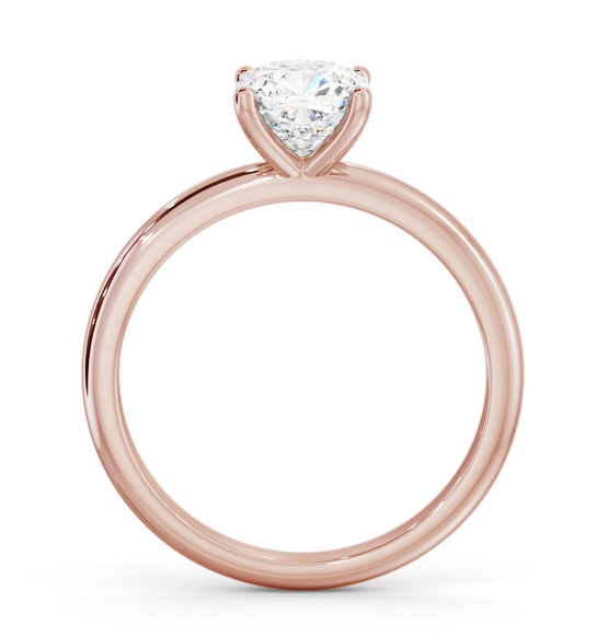 Cushion Diamond Sleek 4 Prong Engagement Ring 9K Rose Gold Solitaire ENCU43_RG_THUMB1 