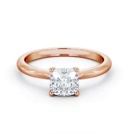 Cushion Diamond Sleek 4 Prong Engagement Ring 18K Rose Gold Solitaire ENCU43_RG_THUMB2 