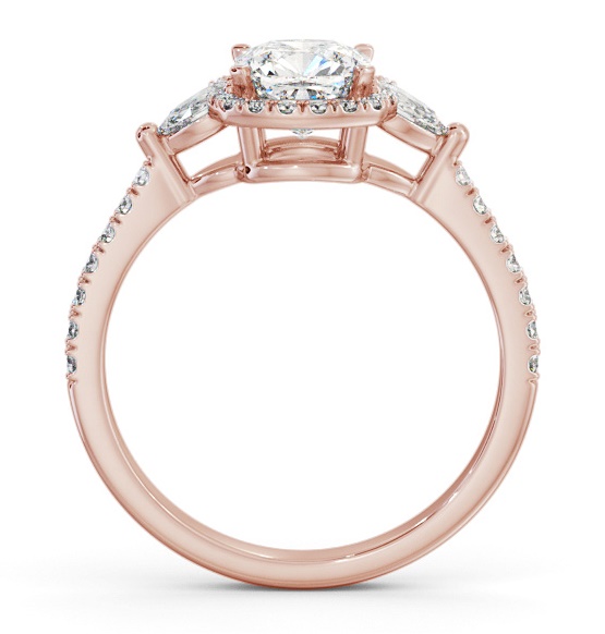 Halo Cushion with Pear Diamond Engagement Ring 9K Rose Gold ENCU49_RG_THUMB1 