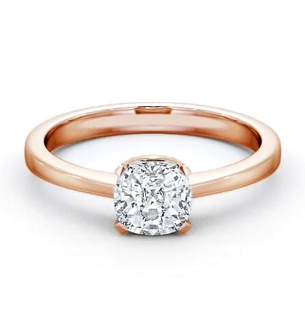 Cushion Diamond Box Setting Engagement Ring 18K Rose Gold Solitaire ENCU4_RG_THUMB2 