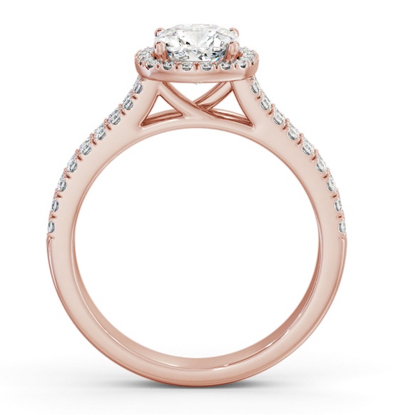 Halo Cushion Diamond Split Band Engagement Ring 9K Rose Gold ENCU50_RG_THUMB1 