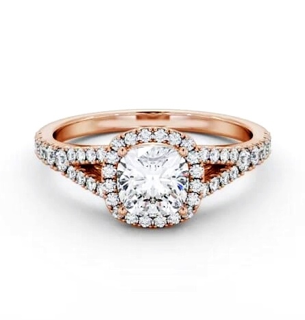 Halo Cushion Diamond Split Band Engagement Ring 18K Rose Gold ENCU52_RG_THUMB2 