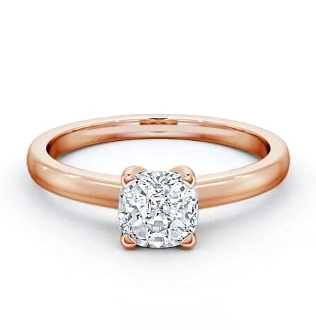 Cushion Diamond Classic 4 Prong Ring 18K Rose Gold Solitaire ENCU6_RG_THUMB2 