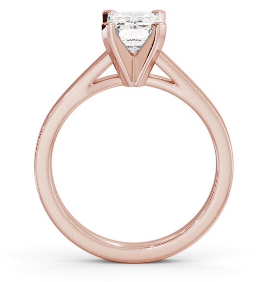 Emerald Diamond Square Prongs Engagement Ring 9K Rose Gold Solitaire ENEM32_RG_THUMB1 