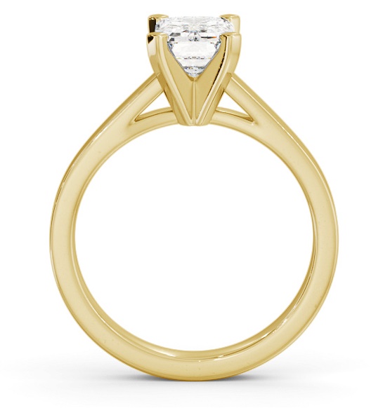 Emerald Diamond Square Prongs Engagement Ring 9K Yellow Gold Solitaire ENEM32_YG_THUMB1 