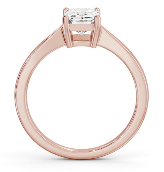 Emerald Diamond Box Style Setting Ring 18K Rose Gold Solitaire ENEM34_RG_THUMB1 