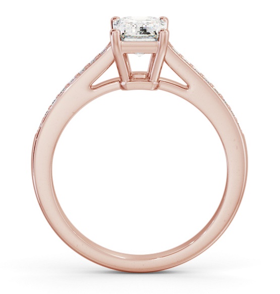 Emerald Diamond Box Style Setting Ring 18K Rose Gold Solitaire ENEM37S_RG_THUMB1 