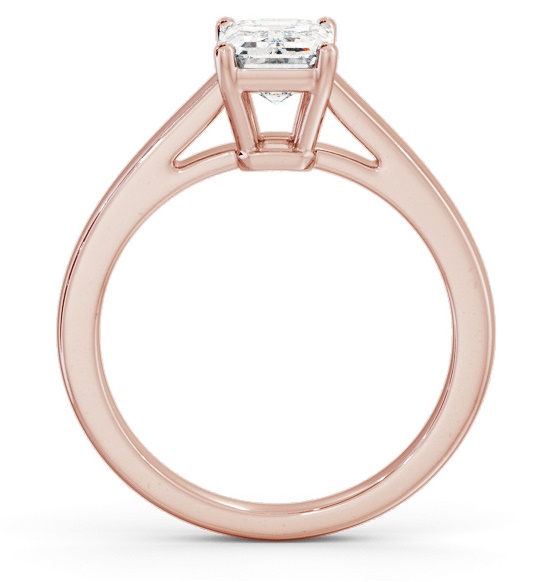 Emerald Diamond Box Style Setting Ring 18K Rose Gold Solitaire ENEM40_RG_THUMB1 