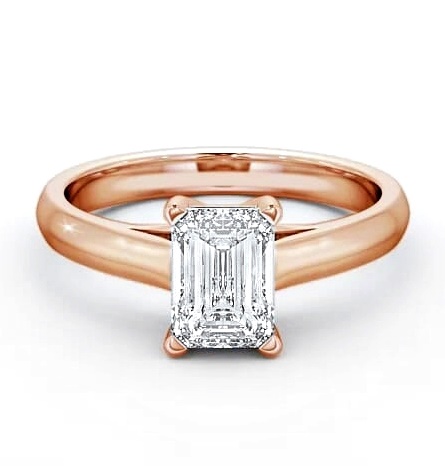 Emerald Diamond 4 Prong Engagement Ring 9K Rose Gold Solitaire ENEM4_RG_THUMB2 