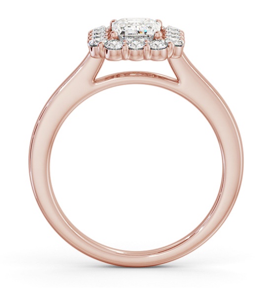 Halo Emerald Diamond Elegant Style Engagement Ring 9K Rose Gold ENEM52_RG_THUMB1 