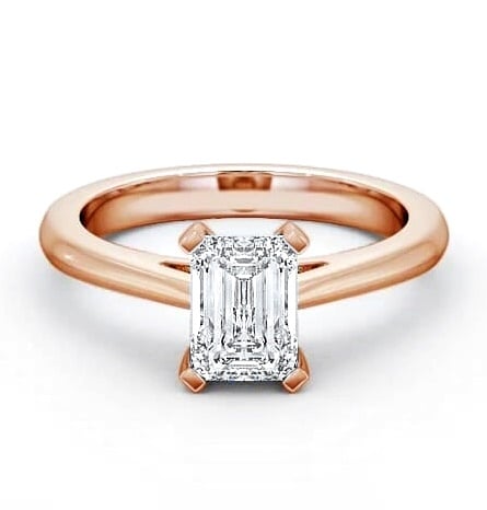 Emerald Diamond Modern Style Engagement Ring 9K Rose Gold Solitaire ENEM8_RG_THUMB2 