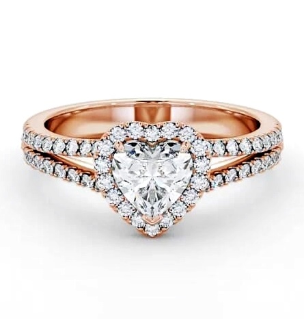 Halo Heart Diamond Split Band Engagement Ring 9K Rose Gold ENHE11_RG_THUMB1