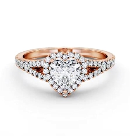 Halo Heart Diamond Split Band Engagement Ring 18K Rose Gold ENHE29_RG_THUMB1