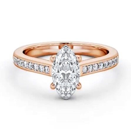 Marquise Diamond Trellis Design Ring 18K Rose Gold Solitaire ENMA22S_RG_THUMB1